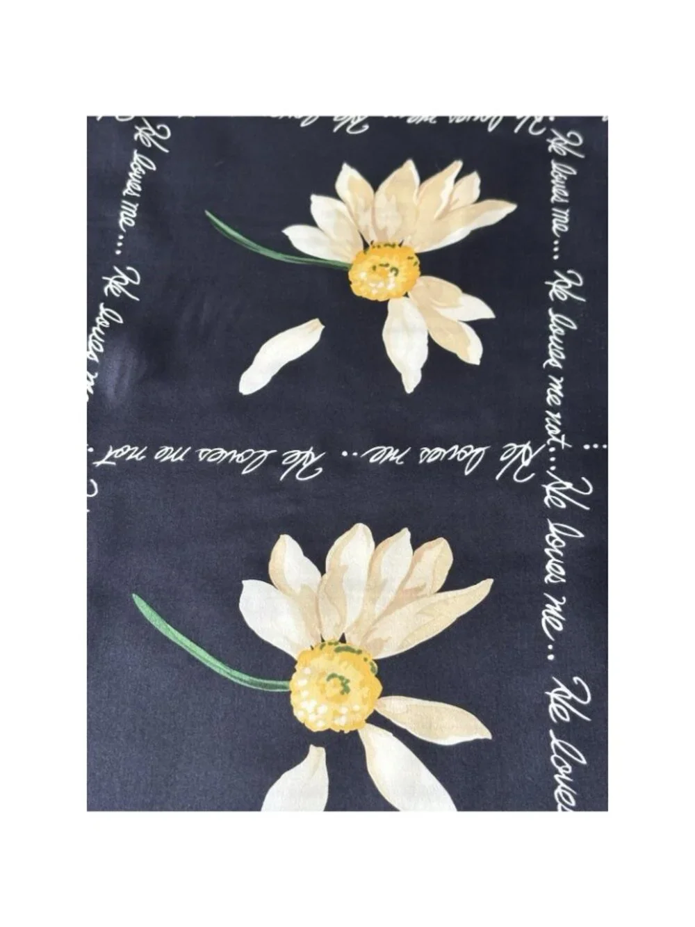 Talbots Women Scarf He Loves Me, He Loves Me Not 100% Silk Floral Pedals